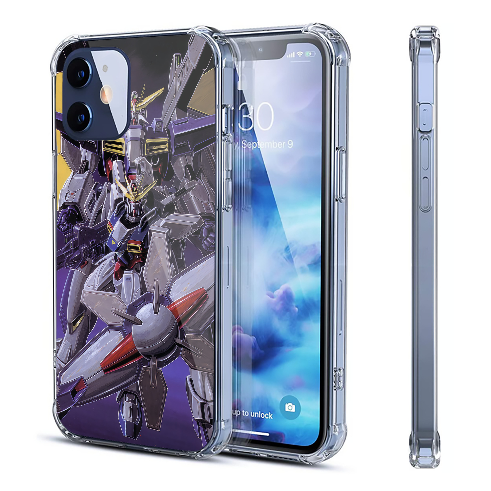 （画像用） 機動戦士ガンダム Mobile Suit Gundam 【iPhone 12シリーズ対応】透明スマホケース（クリアソフトケース）